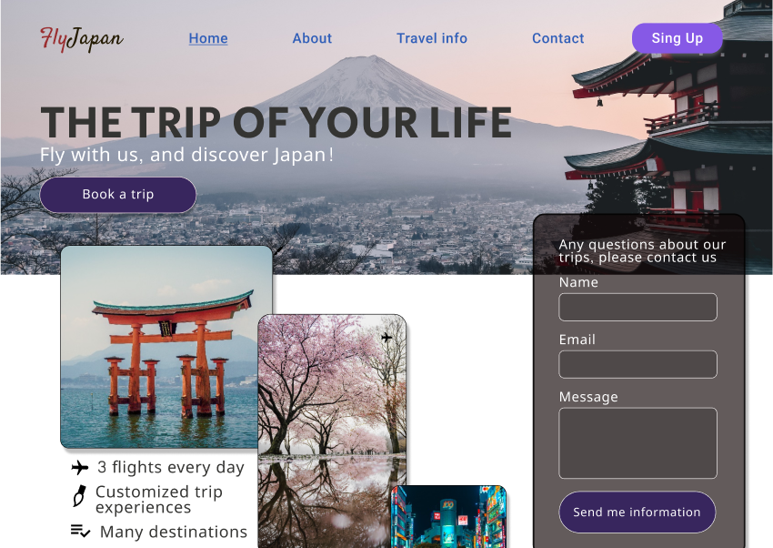 Travel agency UX website desing